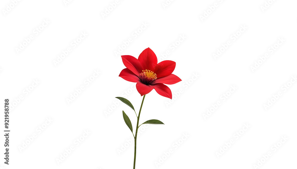 Red gerber daisy isolated on transparent background Red gerber daisy isolated on transparent background