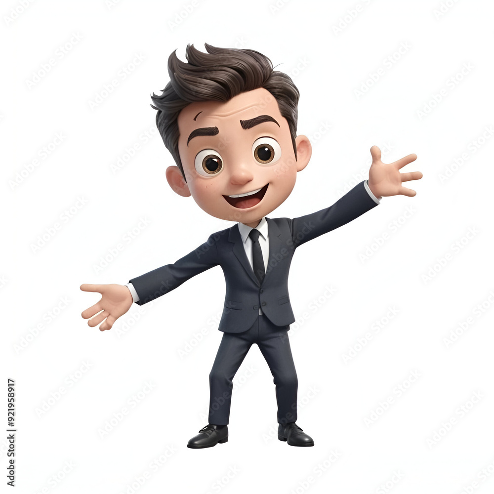Happy 3D Businessman Character Isolated on Transparent White Background | Professional Corporate Illustration. Happy 3D Businessman Character Isolated on Transparent White Background | Professional Corporate Illustration.