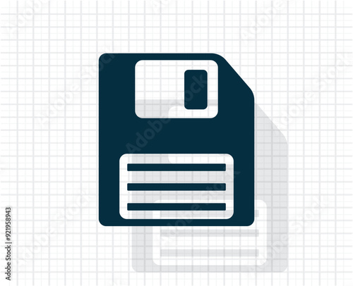 Vector dark color icon with shadow on light checkered background