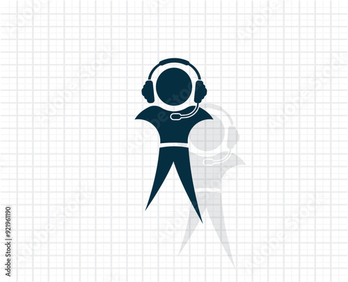 Vector dark color icon with shadow on light checkered background