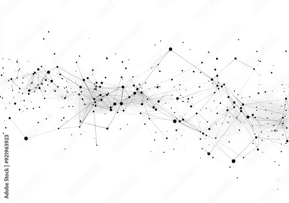 Obraz premium Dots and lines connected abstractly. Science and technology background.