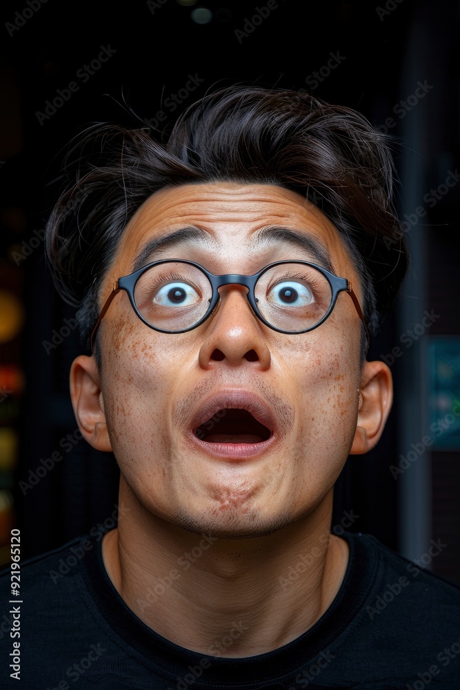 Close-Up Portrait Of An Interested, Surprised Close-Up Portrait Of An Interested, Surprised