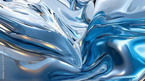 Abstract Liquid Metal Waves. Inspired of 3D style animation. Beautiful video wallpaper, screensaver