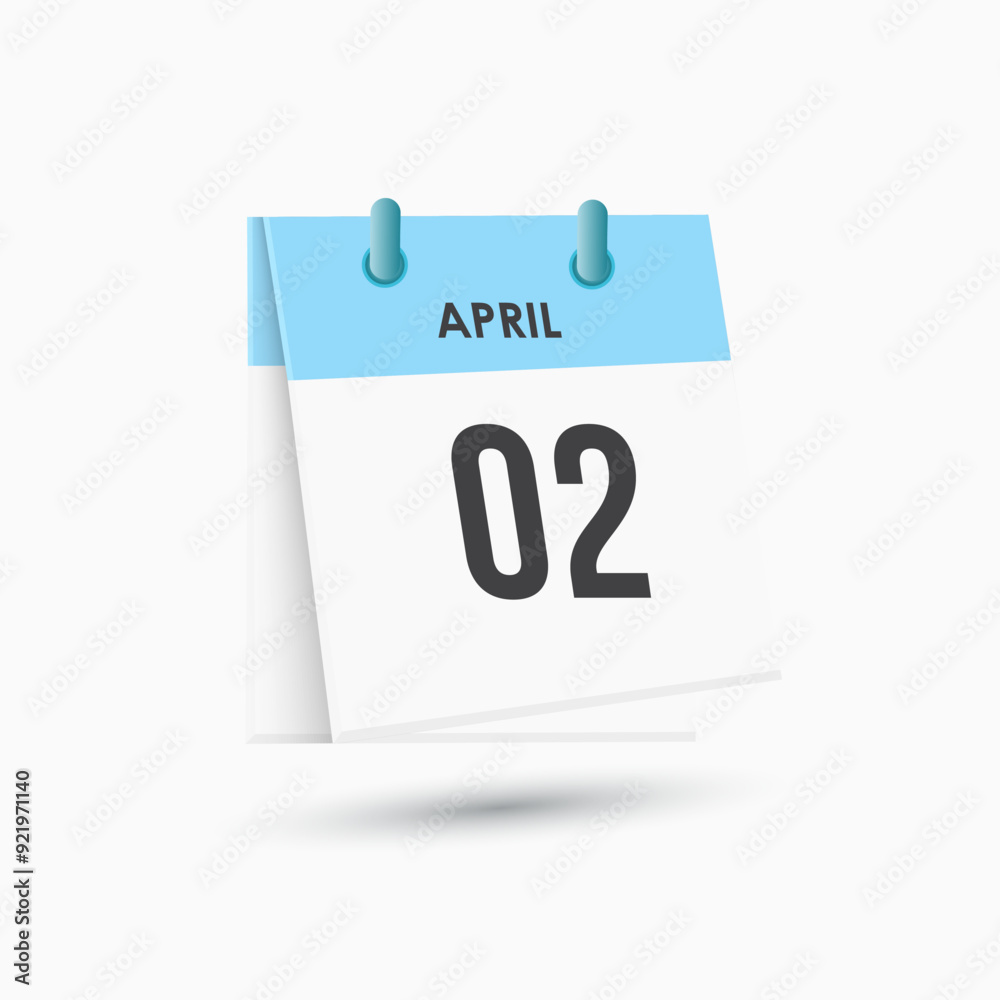 April 2 - calendar and Time planner. Daily Calendar Icon reminder. Vector Illustration. April 2 - calendar and Time planner. Daily Calendar Icon reminder. Vector Illustration.