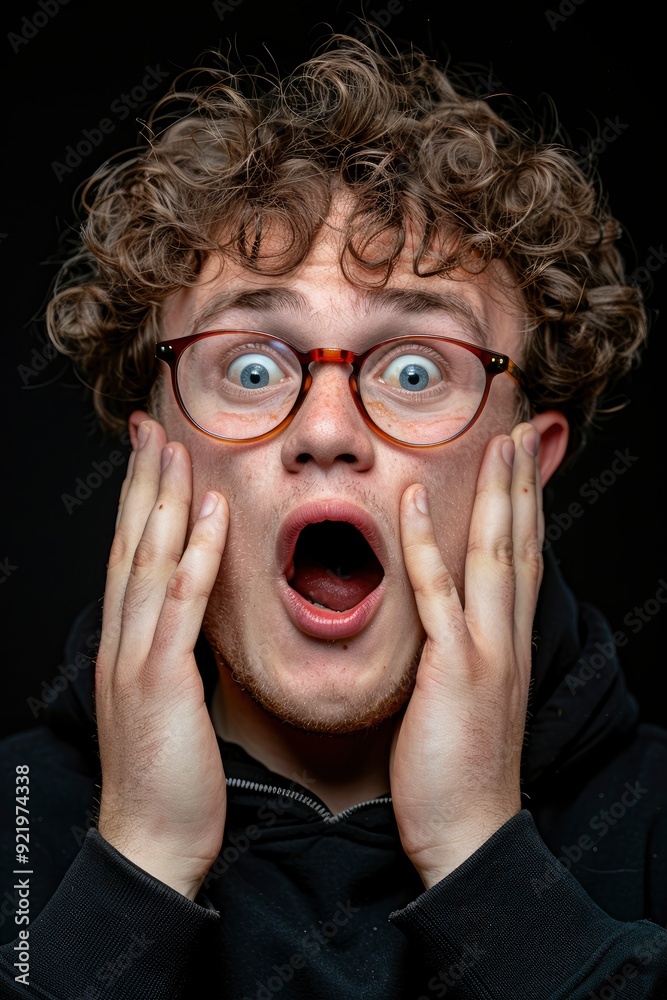 Close-Up Of A Shocked Person, Reacting To Surprising News Close-Up Of A Shocked Person, Reacting To Surprising News