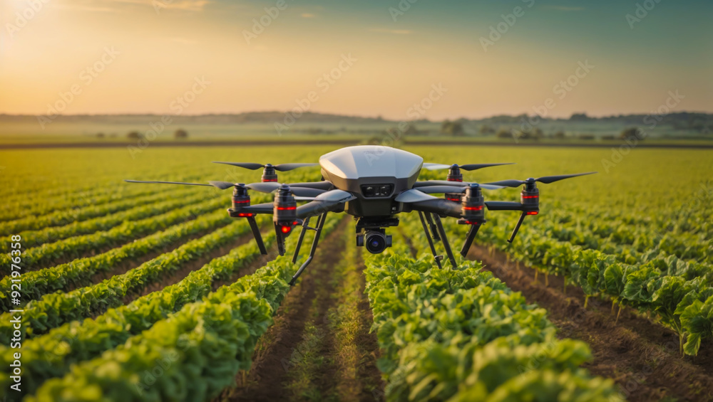 Drones are flying to look at fertile farms. AI generated Drones are flying to look at fertile farms. AI generated
