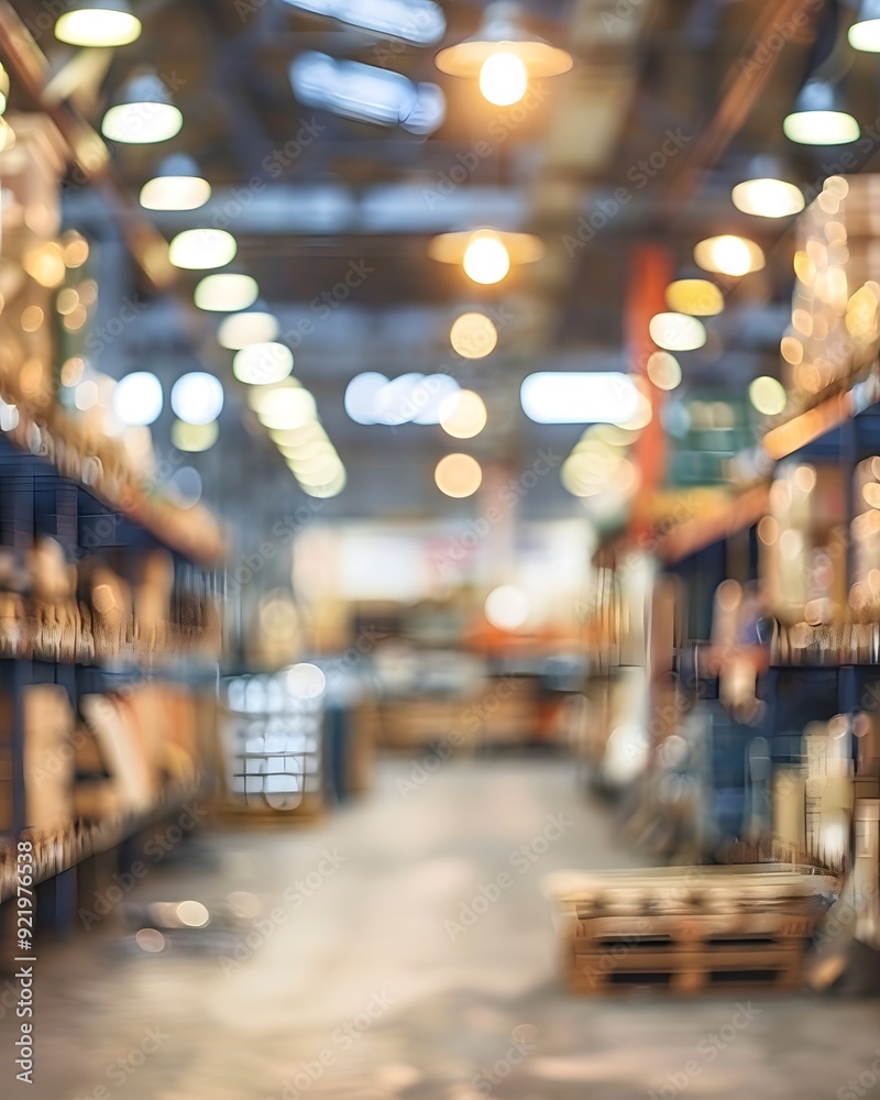 Blurred building material store background Blurred building material store background