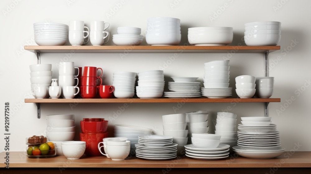 Empty bowls plates and cups isolated Empty bowls plates and cups isolated