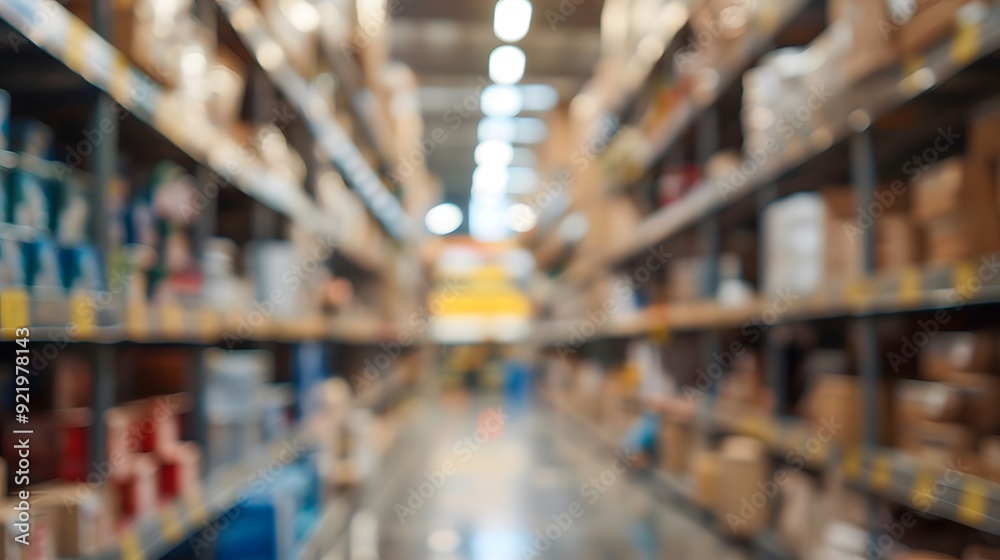 Blurred building material store background Blurred building material store background
