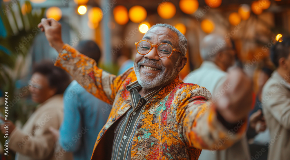 An elderly man dancing, created with the help of generative AI technology. An elderly man dancing, created with the help of generative AI technology.