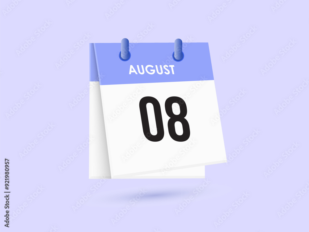 August 8 - calendar and Time planner. Daily Calendar Icon reminder. Vector Illustration. August 8 - calendar and Time planner. Daily Calendar Icon reminder. Vector Illustration.