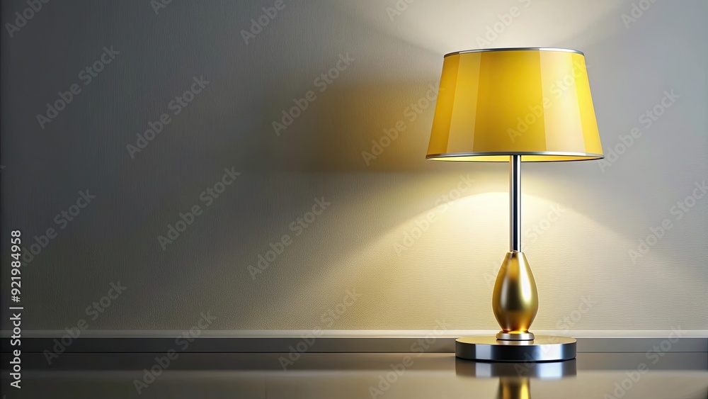 Modern yellow lamp with chic metallic base, embodying innovation and entrepreneurship , modern, yellow, lamp, chic Modern yellow lamp with chic metallic base, embodying innovation and entrepreneurship , modern, yellow, lamp, chic