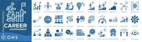 Career Advancement icon. Career Growth, Advancement Icons, Professional Development, Career Promotion and Skill Enhancement