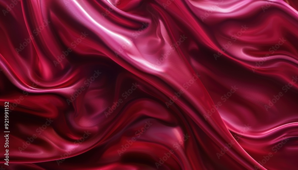 Rich red silk fabric draped elegantly, reflecting soft light in a luxurious setting Rich red silk fabric draped elegantly, reflecting soft light in a luxurious setting