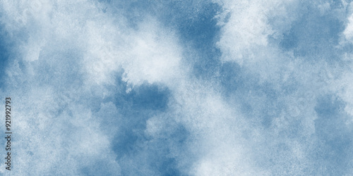 abstract Bright and shinny cloudy sky blue watercolor background, Grunge style blue background with white clouds for any wallpaper and decoration and design.	