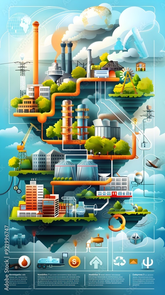 custom made wallpaper toronto digitalIndustrial City With Green Energy Development.