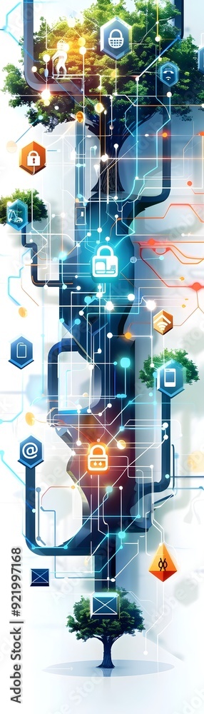 Naklejka premium Tree of Connections.