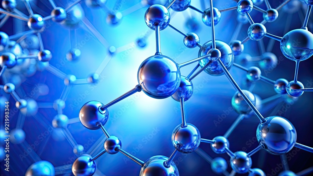 Vibrant blue background with molecular atom structure , Science, Chemistry, Molecule, Background, Structure Vibrant blue background with molecular atom structure , Science, Chemistry, Molecule, Background, Structure