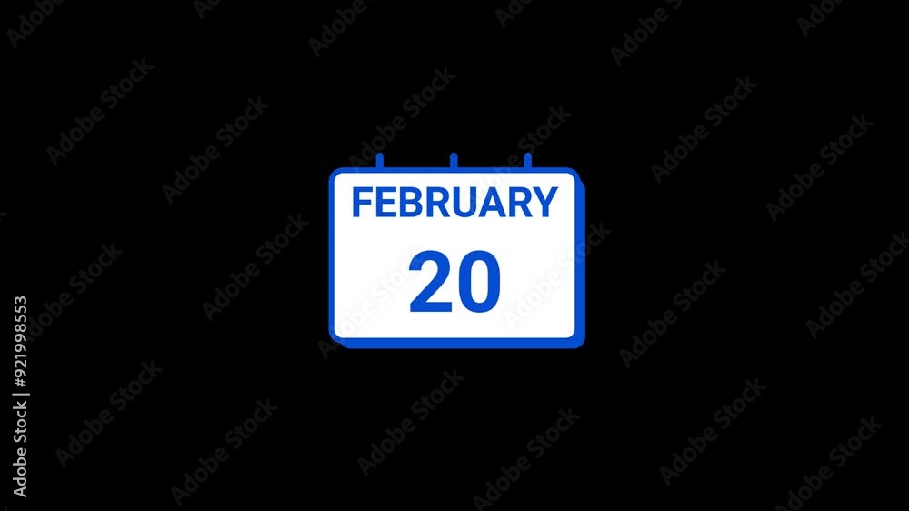 20 February calendar icon Animation 20 February calendar icon Animation