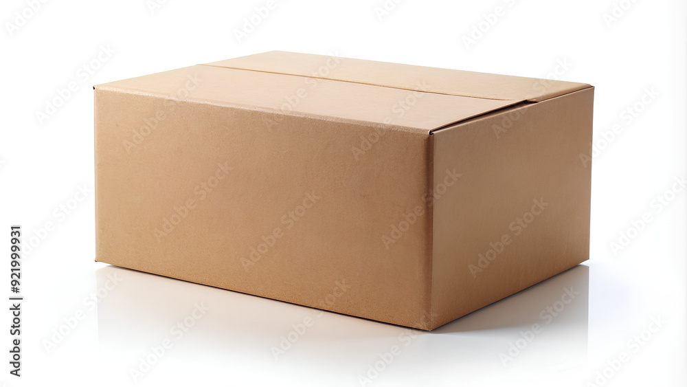 Brown cardboard Carton Box Mockup on isolate white background, Clipping path