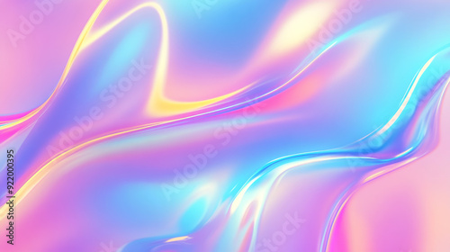 Holographic Neon background ,Colorful psychedelic Abstract. Pastel color waves for Background
