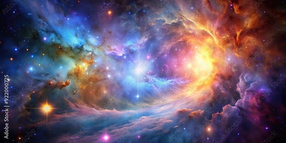 Fototapeta premium Nebula in deep space with vibrant stars, nebula, space, stars, galaxy, cosmos, astronomy, celestial, universe