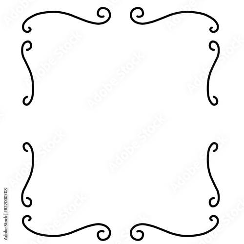 Hand drawn frames. Isolated on white background.