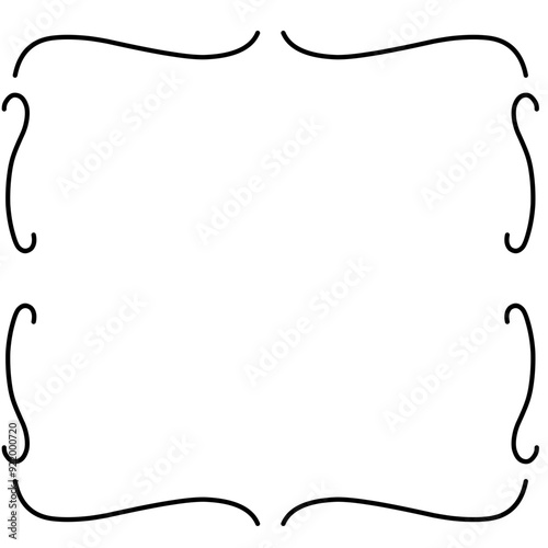 Hand drawn frames. Isolated on white background.