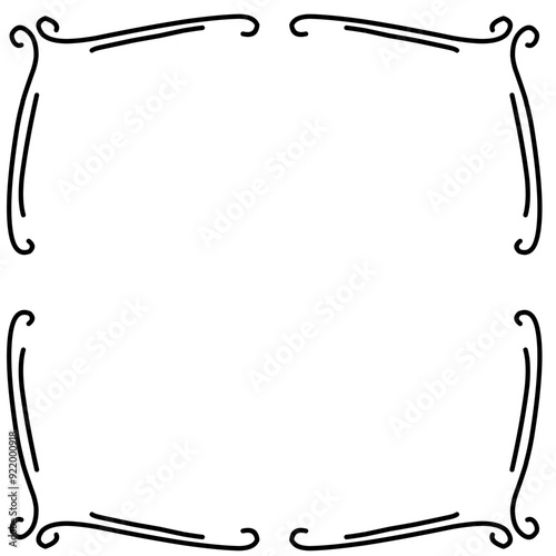 Hand drawn frames. Isolated on white background.