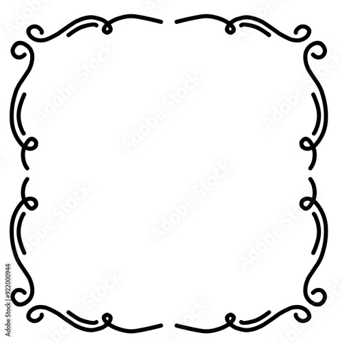 Hand drawn frames. Isolated on white background.