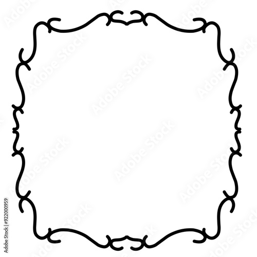Hand drawn frames. Isolated on white background.