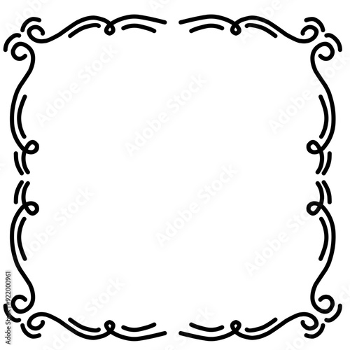 Hand drawn frames. Isolated on white background.