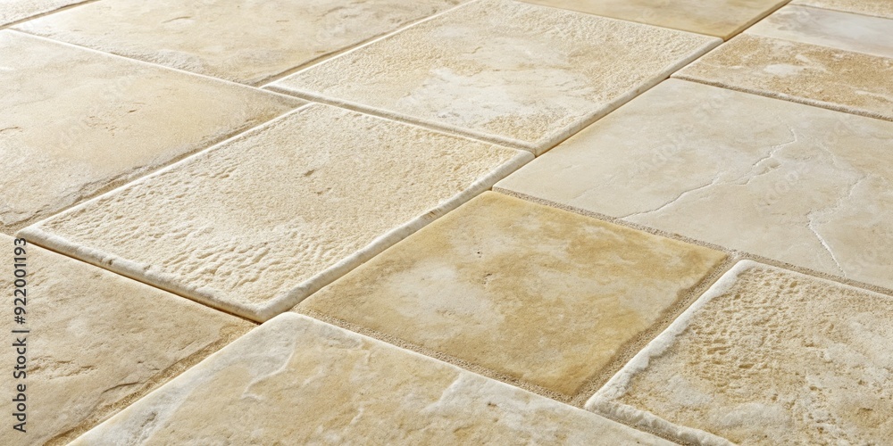 Close-up of a weathered limestone floor, showcasing a unique blend of soft beige and creamy whites, with subtle imperfections and natural texture.