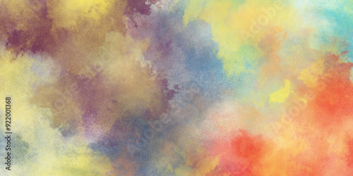 abstract modern watercolor hand painted background. Abstract Art Paint Gradient Design. The painting depicts a sky filled with billowing clouds in various shades of white and gray.