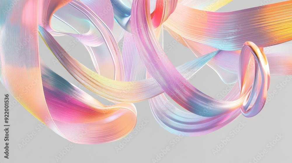 Abstract swirling ribbons in pastel colors creating a dynamic visual effect. Abstract swirling ribbons in pastel colors creating a dynamic visual effect.