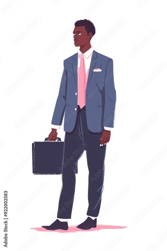 Professional businessman with briefcase illustration Professional businessman with briefcase illustration