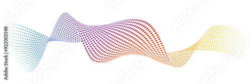Dotted curve wireframe mesh logo element