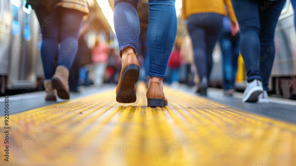 Fototapeta premium Public Transportation: Utilizing buses, trains, or subways for travel, often used for daily commuting and accessing various destinations with convenience and cost-effectiveness. 