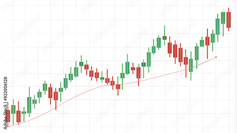 Candlestick trading graph and investing stocks market, on isolate white background Candlestick trading graph and investing stocks market, on isolate white background