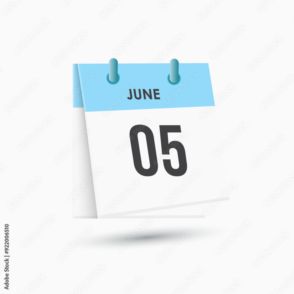 June 5 - calendar and Time planner. Daily Calendar Icon reminder. Vector Illustration. June 5 - calendar and Time planner. Daily Calendar Icon reminder. Vector Illustration.