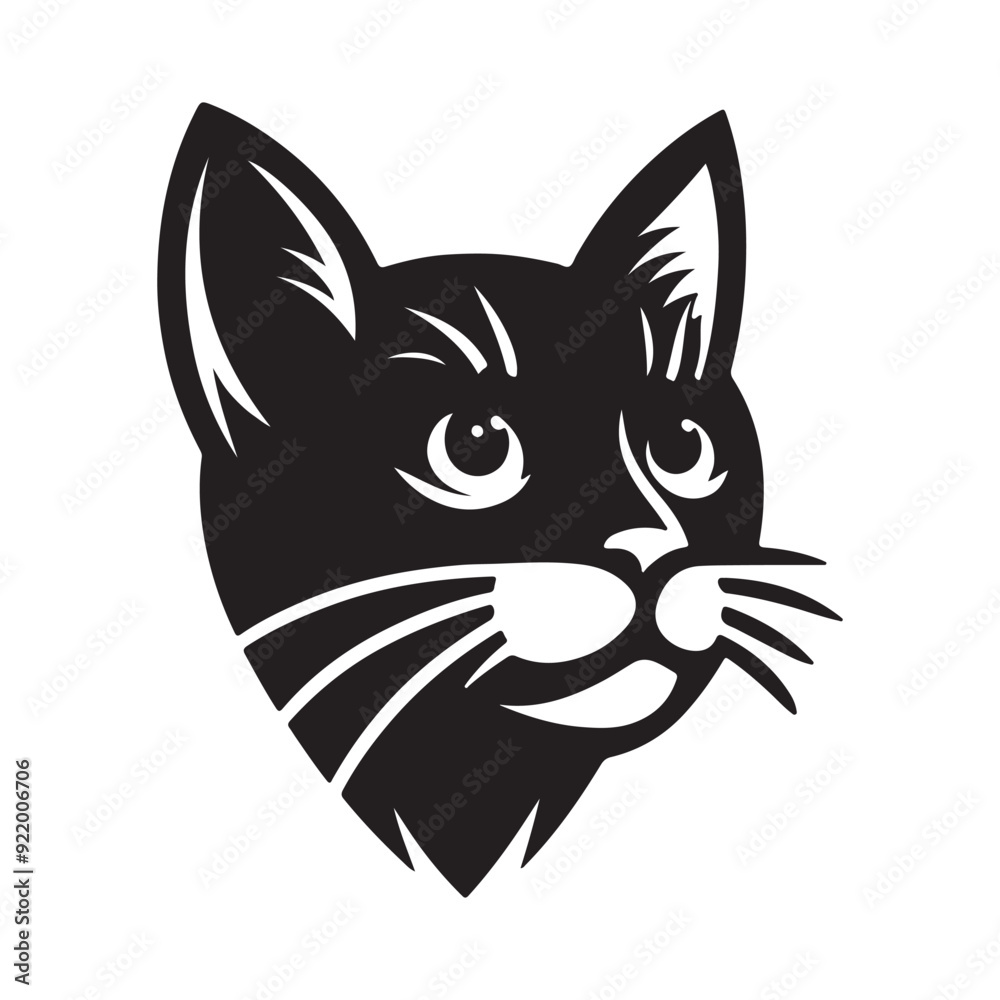 Obraz premium Animal face silhouette vector style with white background