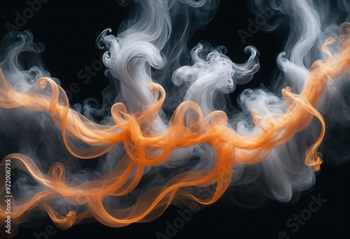 Abstract smoke frame and space,black background.