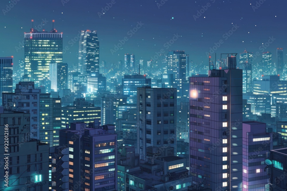 Obraz premium City architecture metropolis skyscraper.