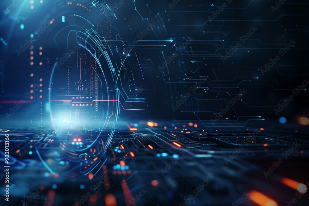 Obraz premium Abstract Virtual Technology Circuit Board Concept Background