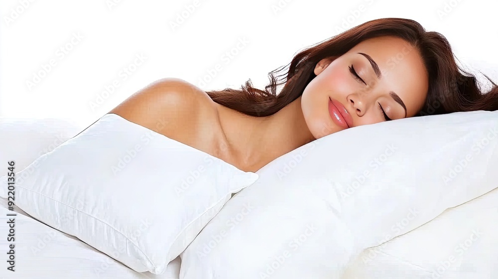 Naklejka premium A young African American woman enjoying a peaceful night of restful sleep in the comfort of her home