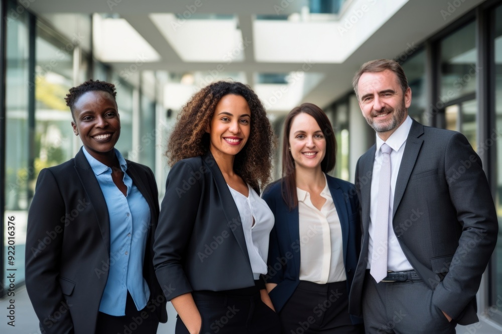 Lawyers standing cheerful office. Lawyers standing cheerful office.