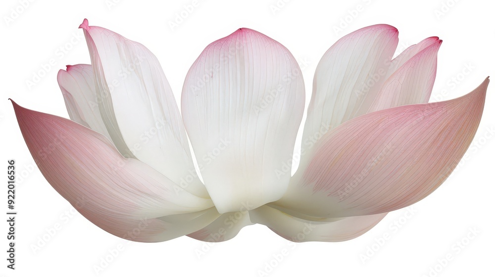 Serene Lotus Petals - Elegant Illustration of Symmetrical Overlapping Pink and White Petals on White Background Serene Lotus Petals - Elegant Illustration of Symmetrical Overlapping Pink and White Petals on White Background