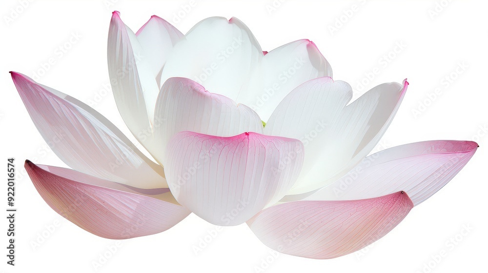Fototapeta premium Serene Lotus Petals Symmetry - Elegant Pink and White Illustration on White Background