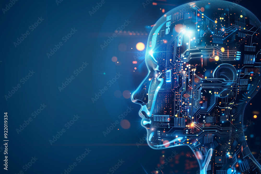 Abstract Virtual AI Brain Concept Background Abstract Virtual AI Brain Concept Background