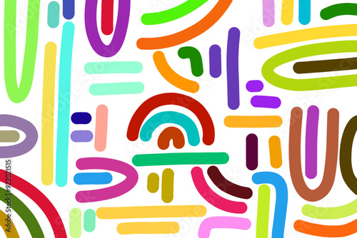 abstract background with colorful Doodle elements